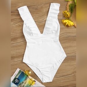 SHEIN Ruffle Trim One Piece Swimsuit